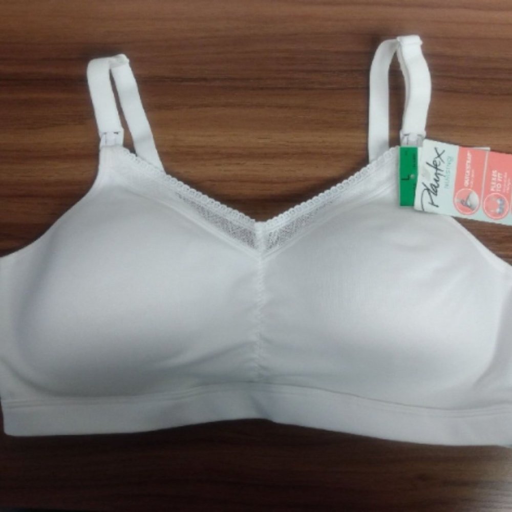 Playtex Wireless Nursing Bra-White-New with Tags